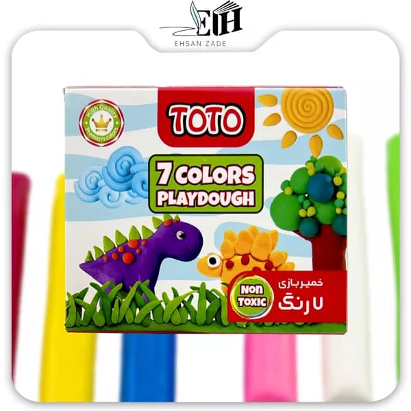 خمیر بازی 7 رنگ مقوایی کد 1101 توتو — تصویر ۳
