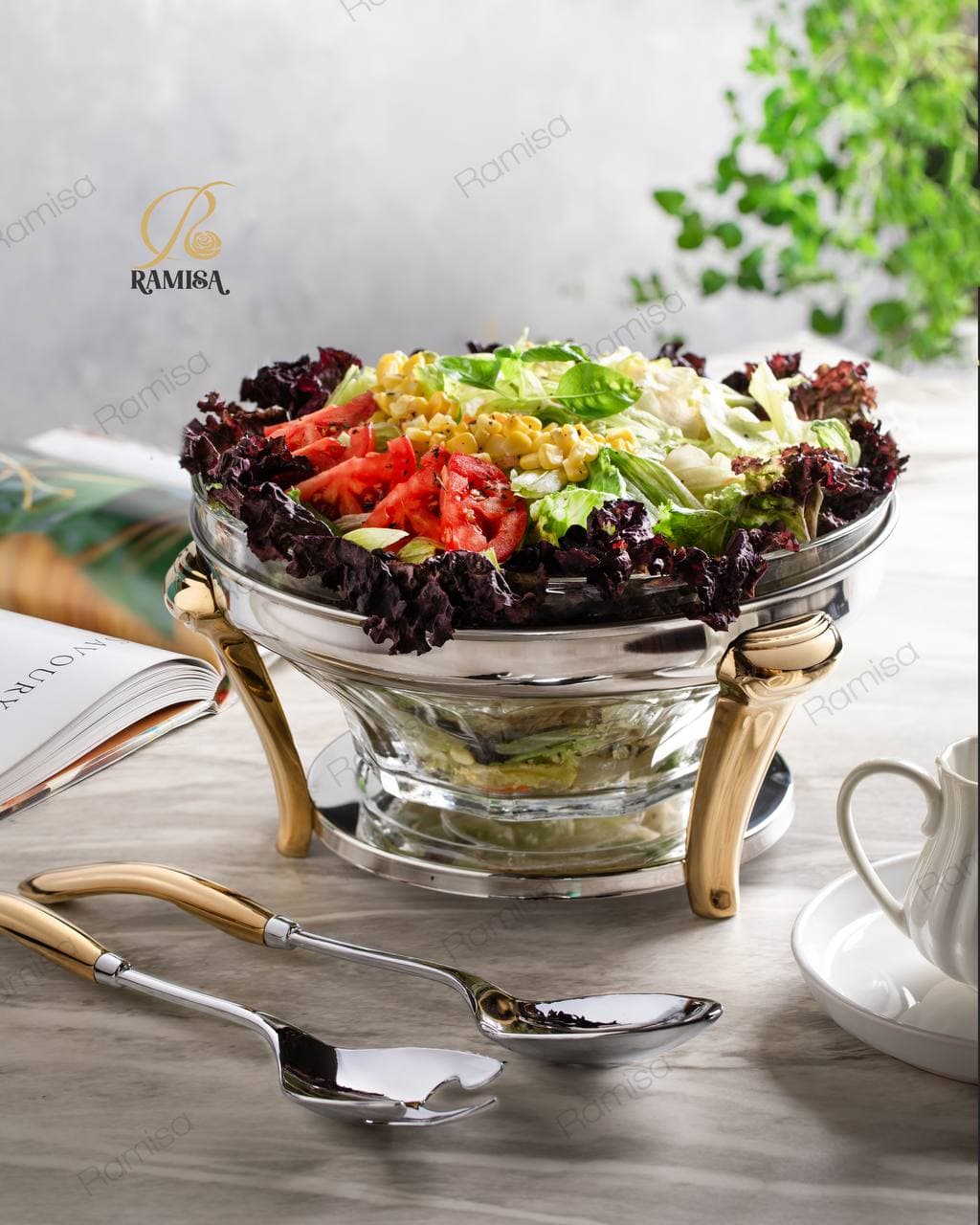 سوفله استیل سالادخوری رامیسا 3/5 لیتری مدل روما — تصویر ۲