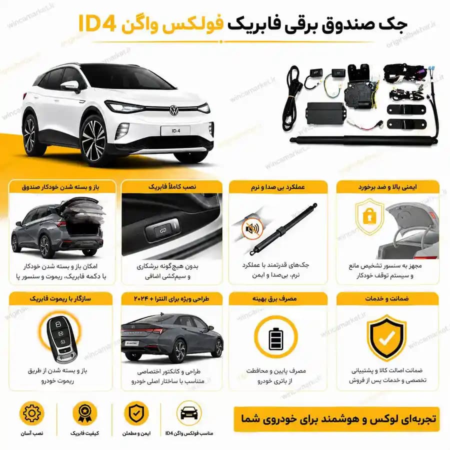 جک صندوق برقی فابریک فولکس واگن ID4 — تصویر ۳