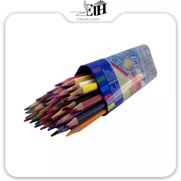 مداد رنگی 36 رنگ لوله ای سه گوش کد 2480 دامس — تصویر ۴
