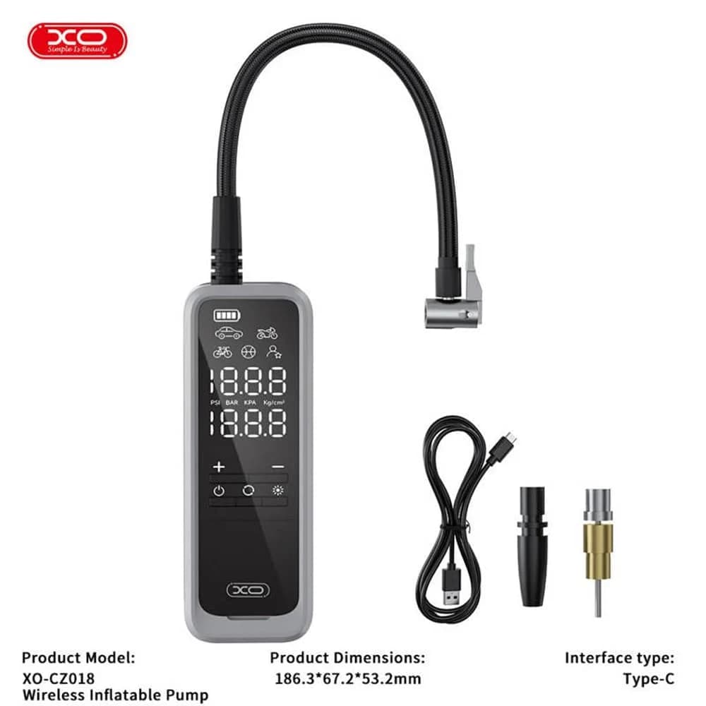 پمپ باد هوشمند بی‌سیم مدل XO-CZ018 — تصویر ۴