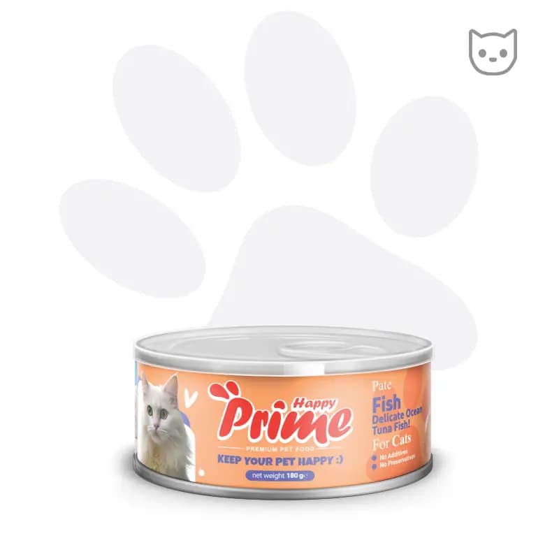 کنسرو گربه Happy Prime – طعم ماهی (Fish) – وزن ۱۲۰ گرم