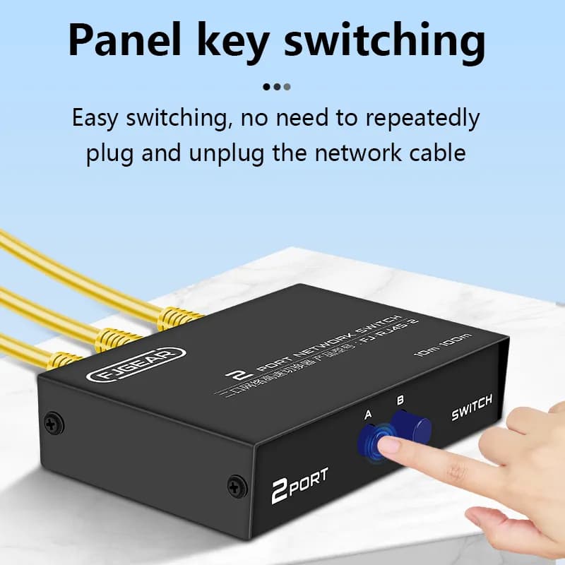 سوییچ شبکه 2 پورت دستی مدل RJ-45-2 — تصویر ۲