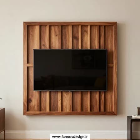 پنل TV Wall چوبی دکوراتیو کلاسیک کد 30354