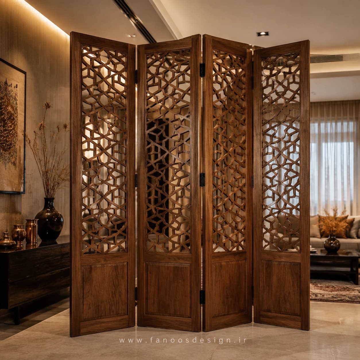 پاراوان چوبی کلاسیک کد 30355