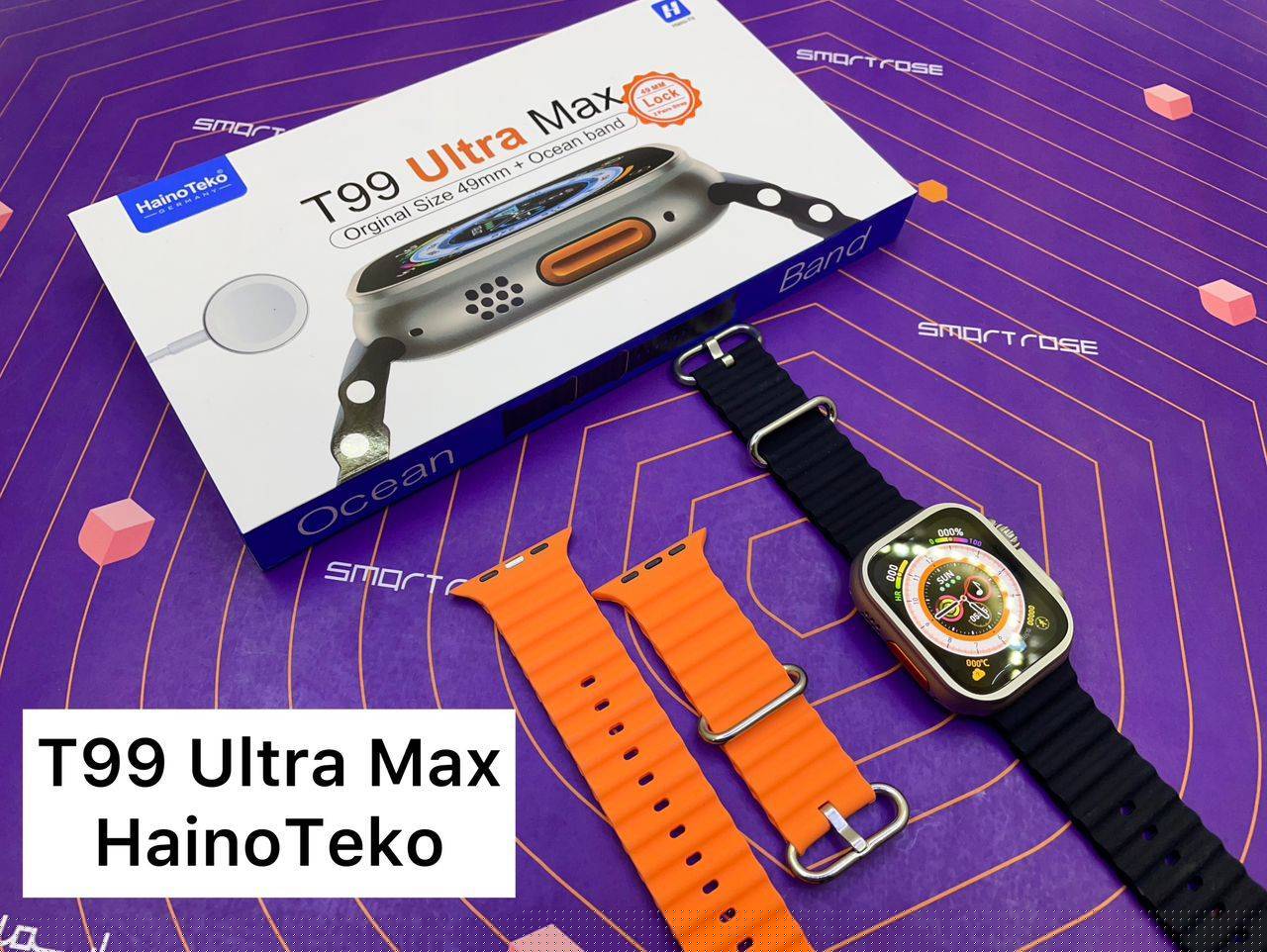 ساعت طرح اپل واچ اولترا مدل T99 ULTRA MAX دارای دوبند با گارانتی اسمارت رز — تصویر ۲