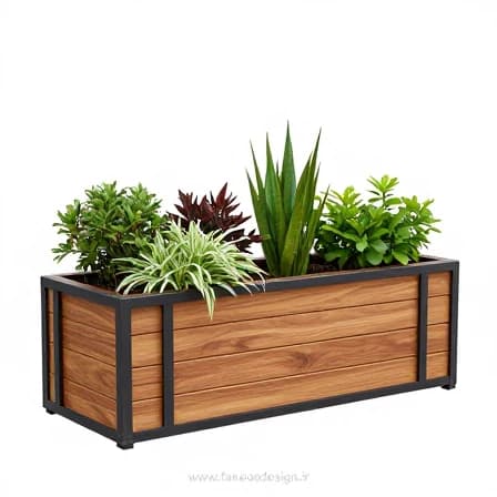 فلاورباکس تراس چوبی فلزی کلاسیک – کد 30346