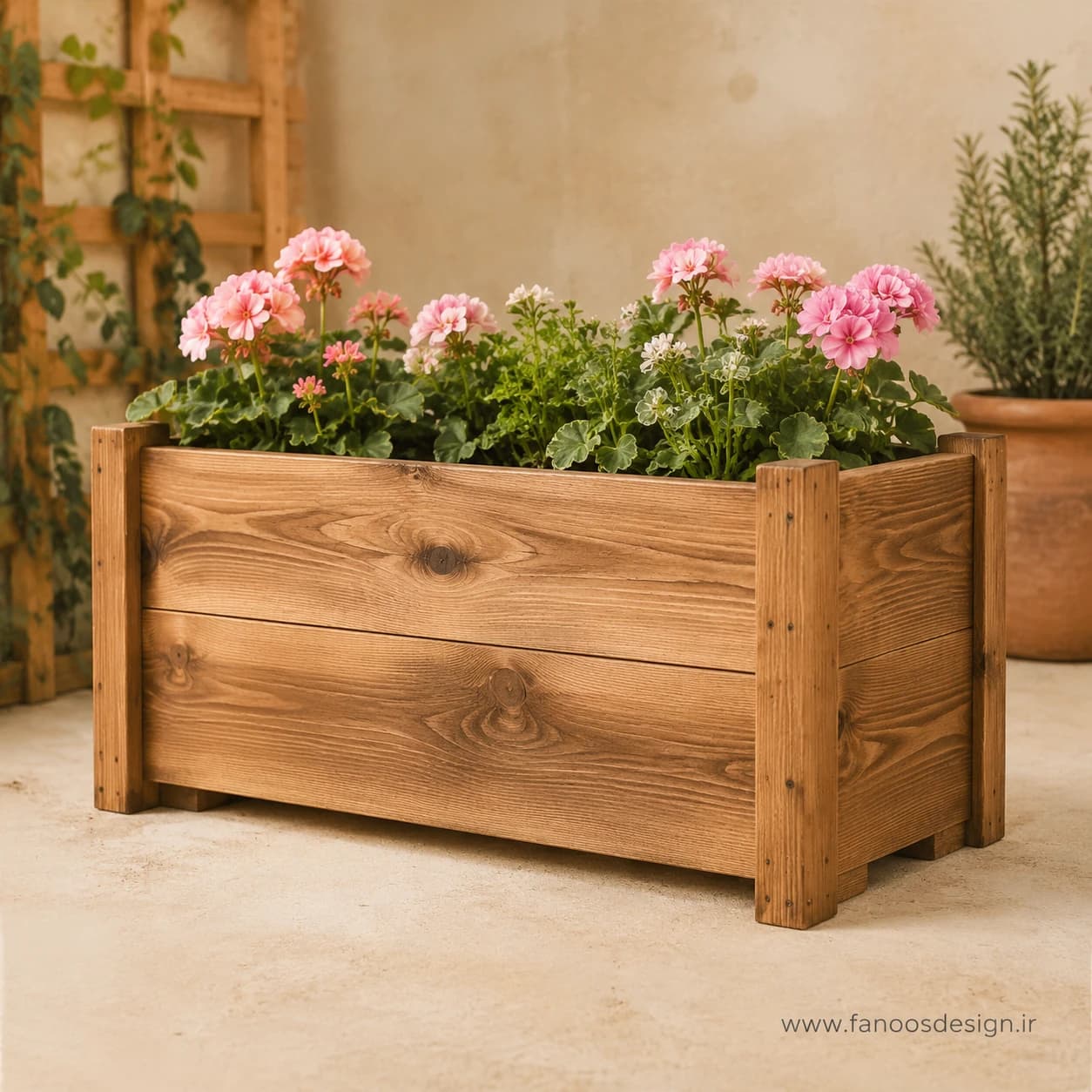 فلاور باکس چوبی – کد 30338