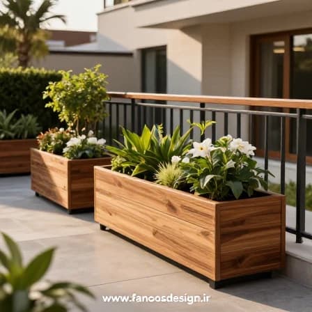 فلاور باکس چوبی – کد 30338 — تصویر ۲