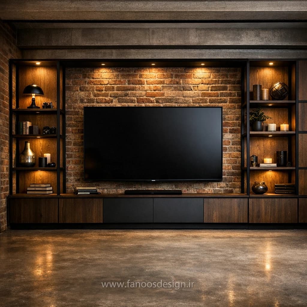 تی‌وی‌وال (TV Wall) سبک صنعتی کد 30334