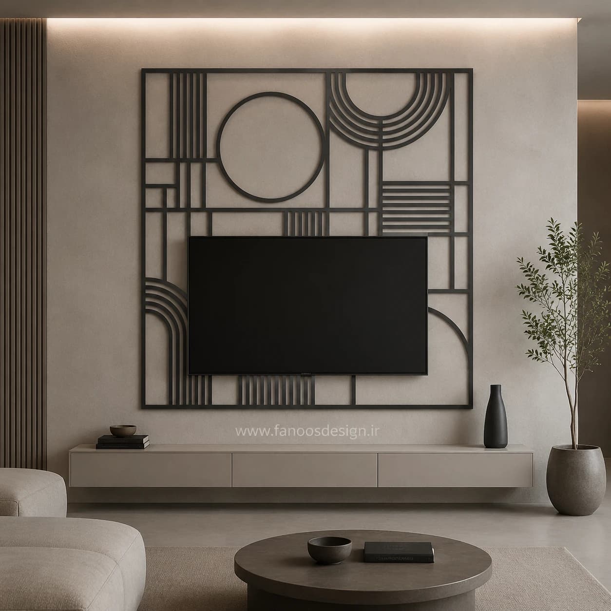 پنل TV Wall فلزی دکوراتیو – کد 30281
