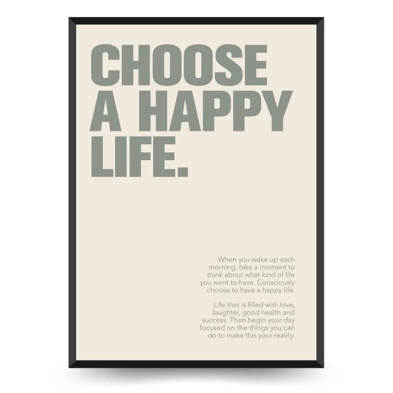تابلو دکوراتیو نوشته Happy Life