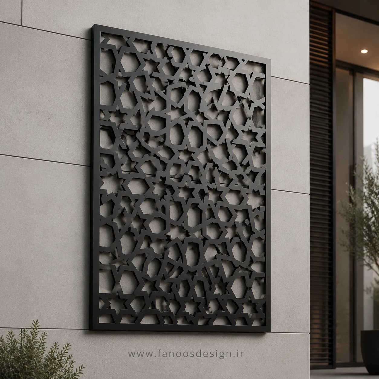 پنل نمای فلزی دکوراتیو ساختمان | نمای مدرن فلزی CNC – کد 30226