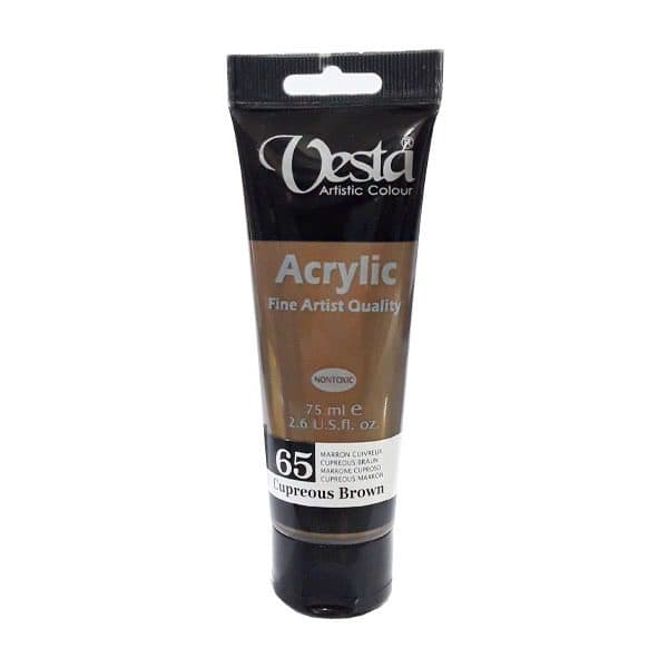 رنگ اکریلیک وستا مدل Cupreous Brown حجم 75 میلی لیتر کد 65
