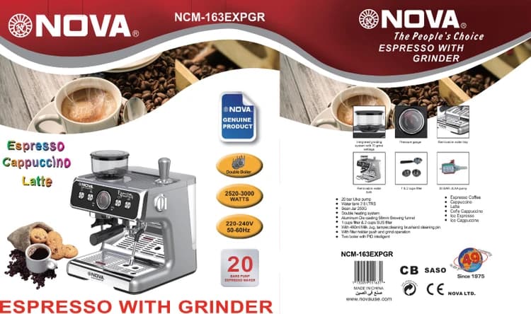 اسپرسوساز نیمه صنعتی نوا مدل NCM163 — تصویر ۲