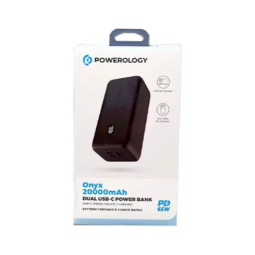 پاوربانک 20،000 میلی آمپر ساعتی 65 وات پاورولوژی مدل Onyx PPBCHA19 — تصویر ۴
