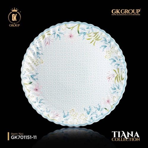 دیس پذیرایی گرد گلدکیش طرح تیانا سایز بزرگ