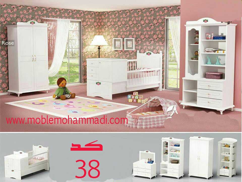 سرویس خواب دومنظوره وکیوم کد ۳۸ شامل تخت/دکور کشور دار/کمد