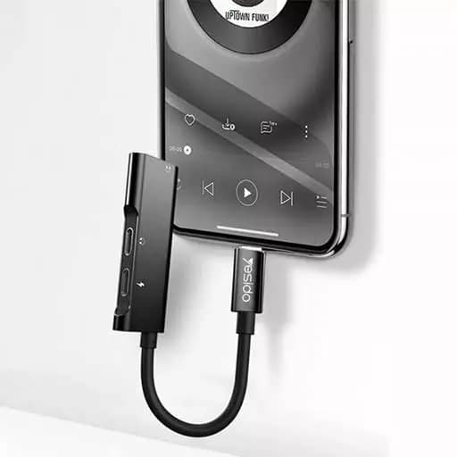 تبدیل AUX و 2 پورت لایتنینگ به لایتنینگ با قابلیت انتقال صدا و شارژ همزمان یسیدو مدل YUA13 — تصویر ۲