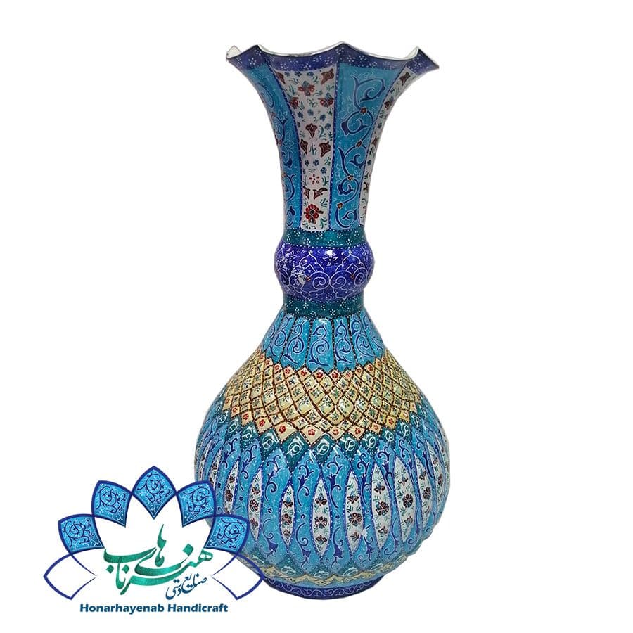 گلدان شلغمی میناکاری _ کد 601