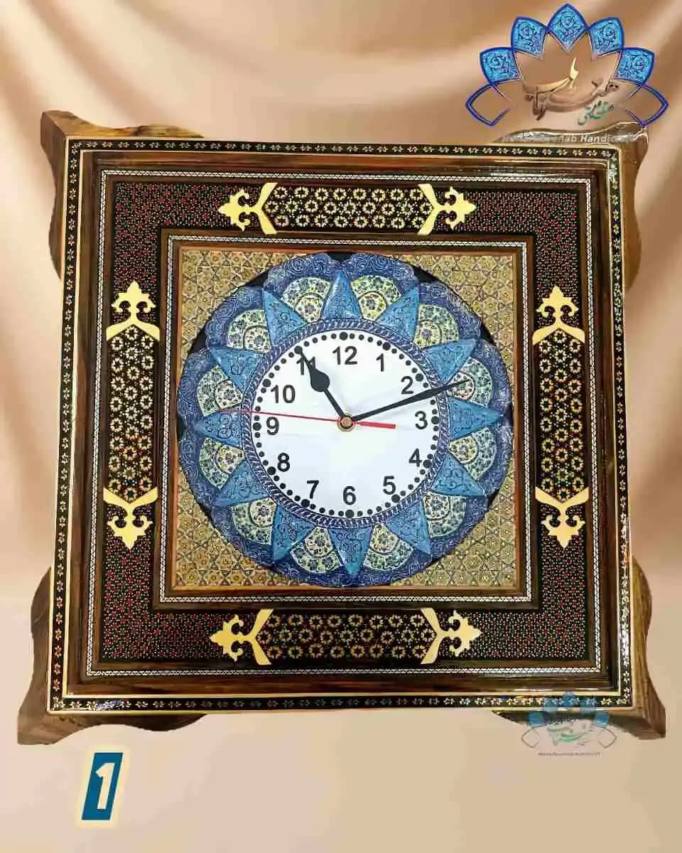 ساعت میناکاری با قاب خاتم – کد 343 — تصویر ۲