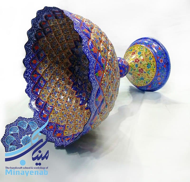 میوه خوری پایه‌دار میناکاری _ طرح گلناز _ کد 485