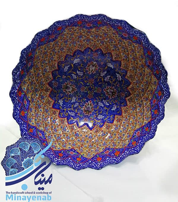 میوه خوری پایه‌دار میناکاری _ طرح گلناز _ کد 485 — تصویر ۳