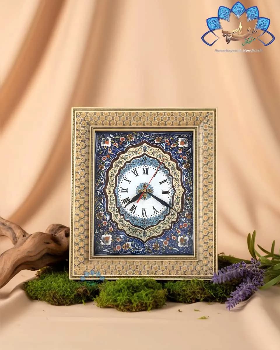 ساعت میناکاری با قاب خاتم _ کد ۳۵۰ — تصویر ۵