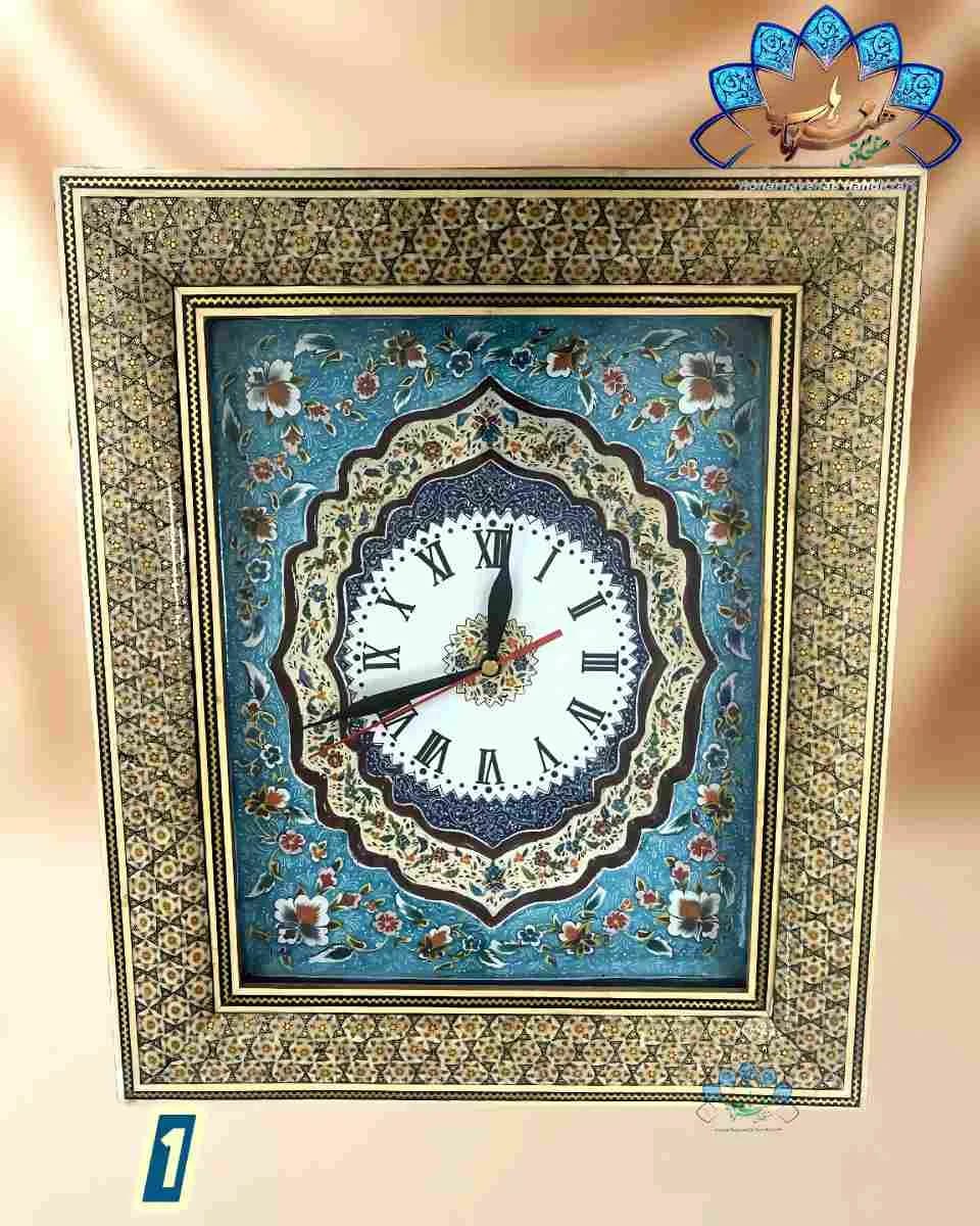 ساعت میناکاری با قاب خاتم _ کد ۳۵۰ — تصویر ۴
