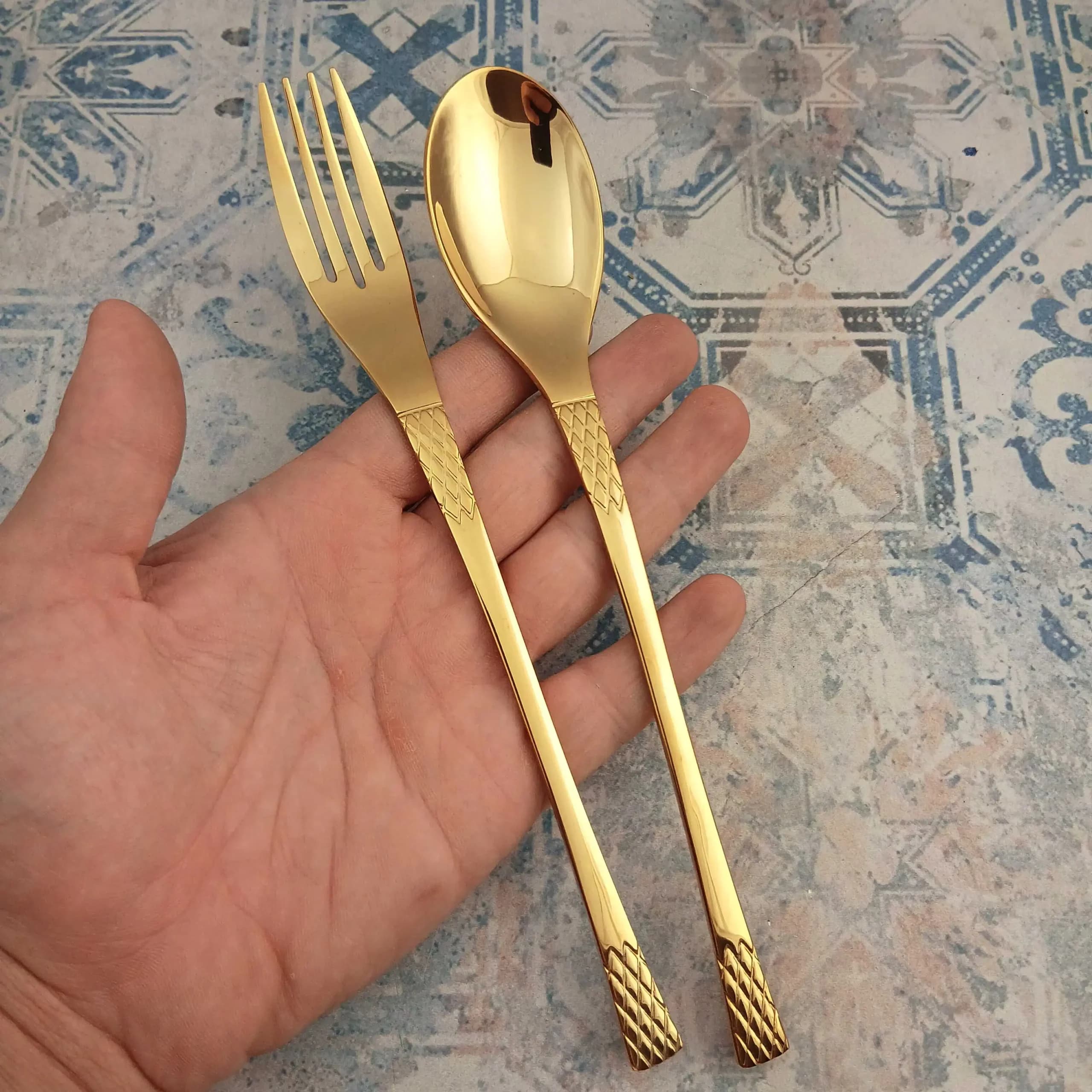 قاشق و چنگال غذاخوری 2 پارچه MGS مدل df053 — تصویر ۶
