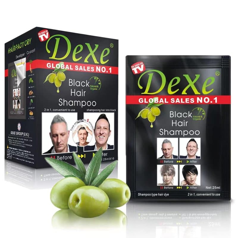 شامپو رنگ مو مشکی گیاهی دکسی Dexe — تصویر ۳