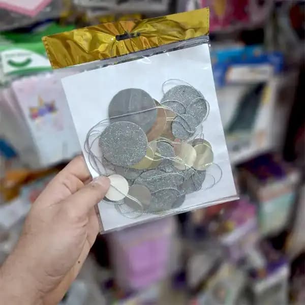 آویز گرد نقره ای 5 سانتی — تصویر ۲