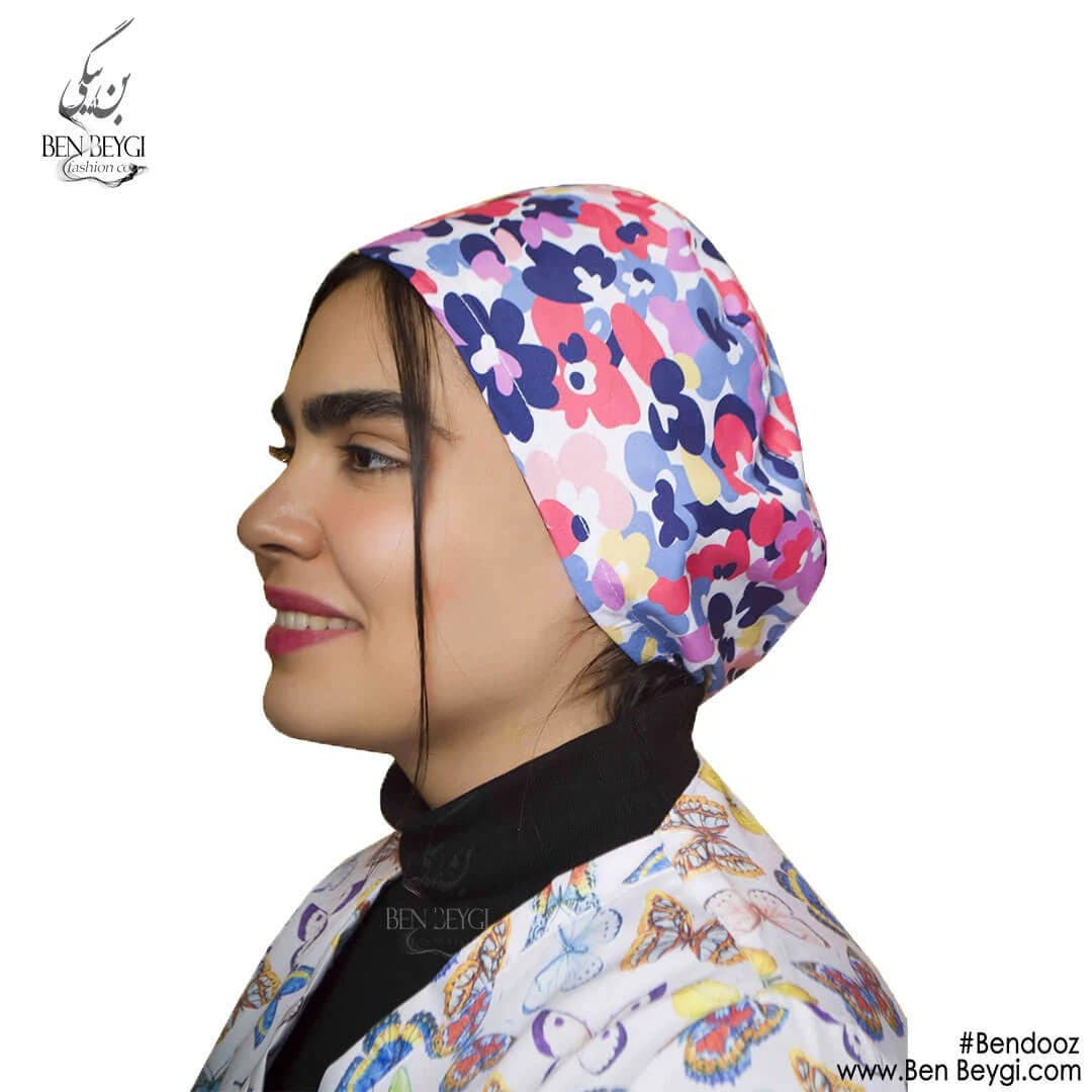 کلاه پزشکی طرح گل با بند سر قابل تنظیم کد SHA-25140