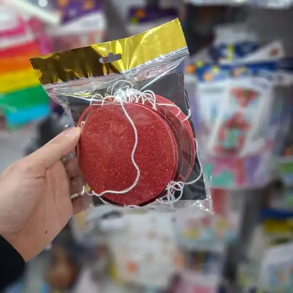آویز گرد دایره ای طلایی مشکی 10 سانتی — تصویر ۲