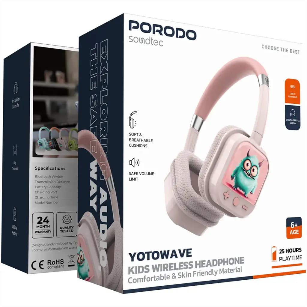 هدفون بی‌سیم کودک پرودو Soundtec Yotowave — تصویر ۵