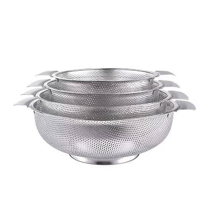 آبکش پانچ استیل با پایه و دستگیره 6 پارچه — تصویر ۴