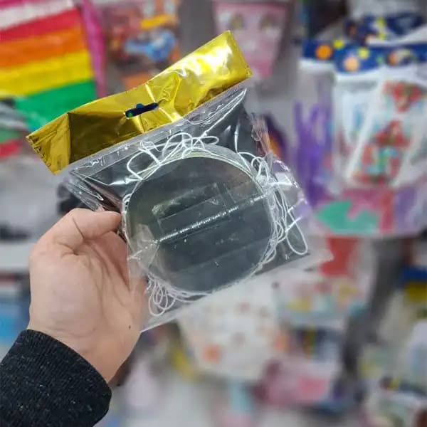آویز گرد دایره ای نقره ای 10 سانتی — تصویر ۲