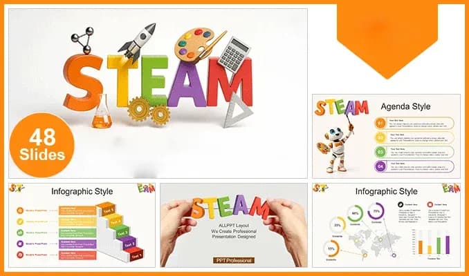 قالب پاورپوینت آموزش خلاقانه استیم