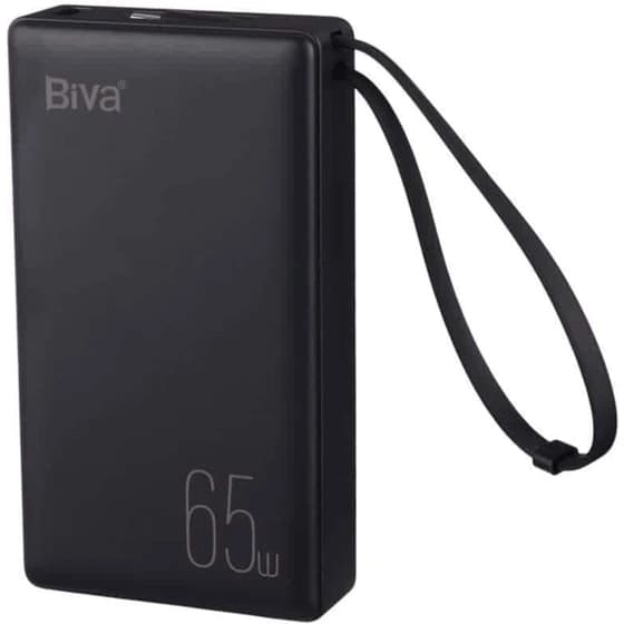 پاوربانک 20000 بیوا Biva BP-025 Fast Charging Power Bank توان 65 وات با کابل متصل — تصویر ۳