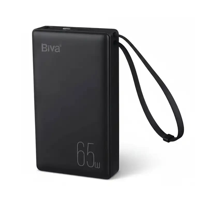 پاوربانک 20000 بیوا Biva BP-025 Fast Charging Power Bank توان 65 وات با کابل متصل — تصویر ۱۱
