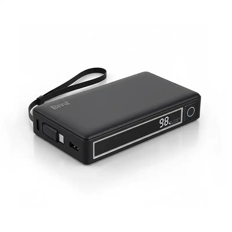 پاوربانک 20000 بیوا Biva BP-025 Fast Charging Power Bank توان 65 وات با کابل متصل — تصویر ۵