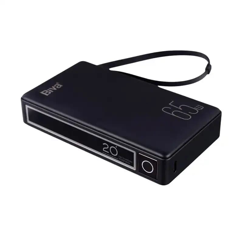 پاوربانک 20000 بیوا Biva BP-025 Fast Charging Power Bank توان 65 وات با کابل متصل — تصویر ۸