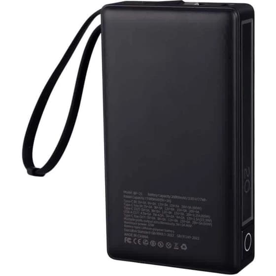 پاوربانک 20000 بیوا Biva BP-025 Fast Charging Power Bank توان 65 وات با کابل متصل — تصویر ۲