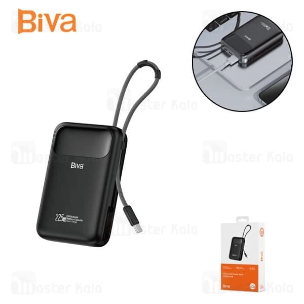 پاوربانک 10000 بیوا Biva BP-023 توان 22.5 وات با کابل متصل — تصویر ۴