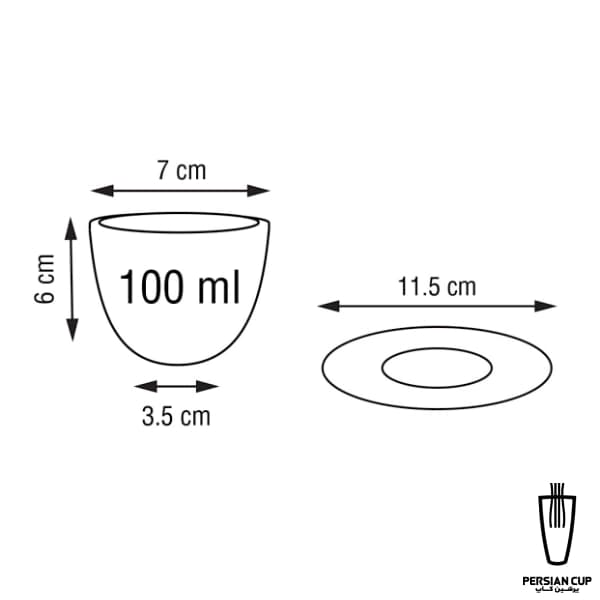 فنجان قهوه باداب مدل ارکید 100ml — تصویر ۲