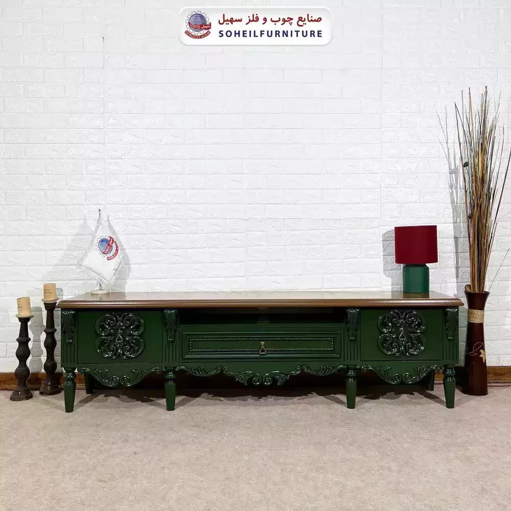 میز تلویزیون 135 سهیل (روکش طبیعی بلوط) (یشمی) — تصویر ۷
