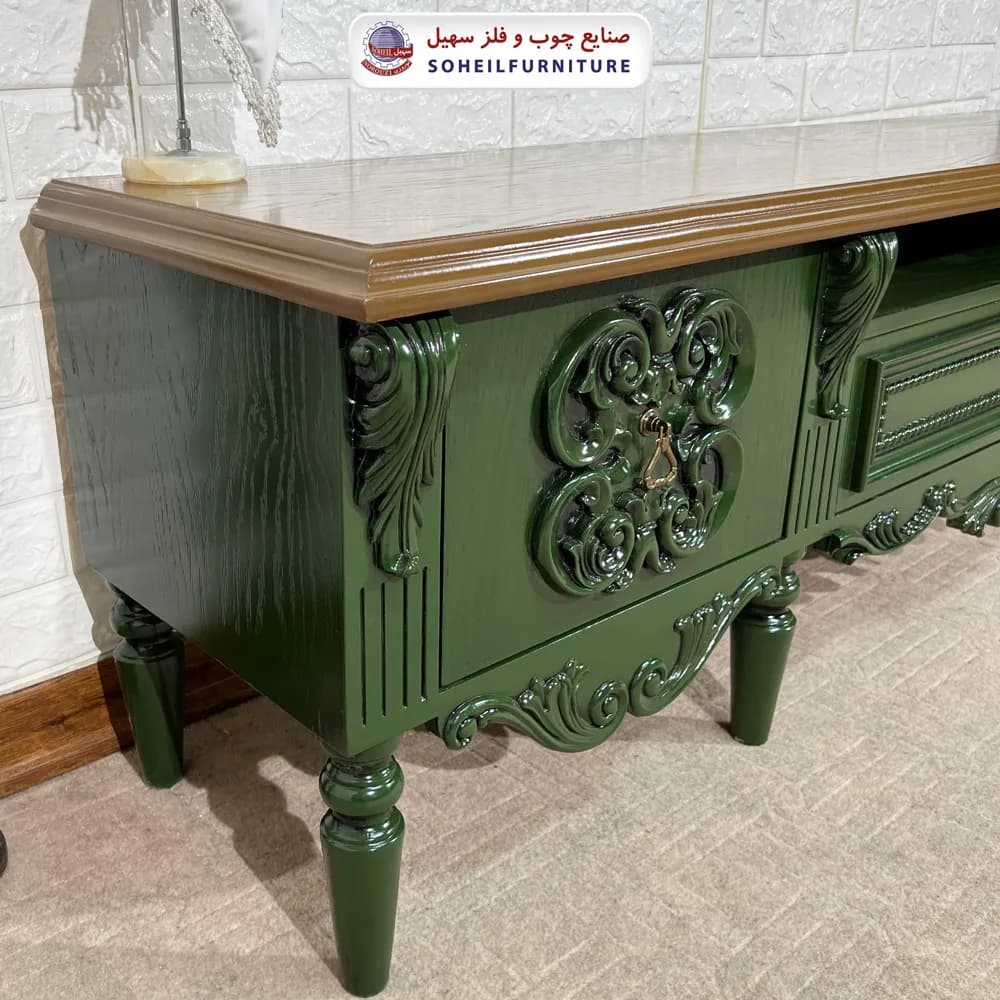 میز تلویزیون 135 سهیل (روکش طبیعی بلوط) (یشمی) — تصویر ۵