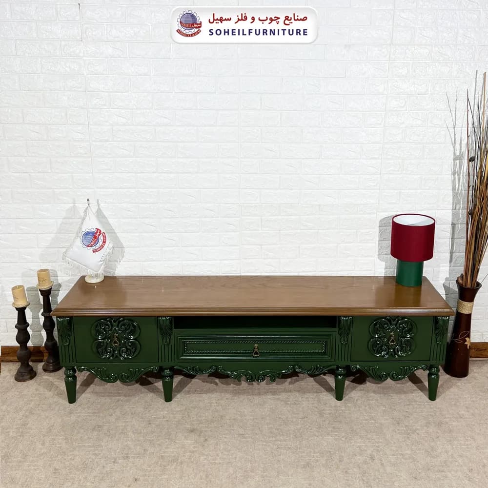 میز تلویزیون 135 سهیل (روکش طبیعی بلوط) (یشمی) — تصویر ۶
