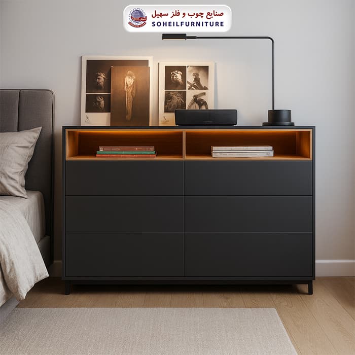 دراور پینترستی شش کشو تمام MDF سهیل — تصویر ۲