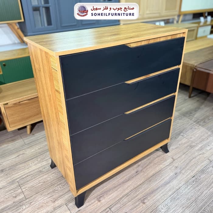 دراور پینترستی چهار کشو تمام MDF مدل بلک سهیل — تصویر ۳